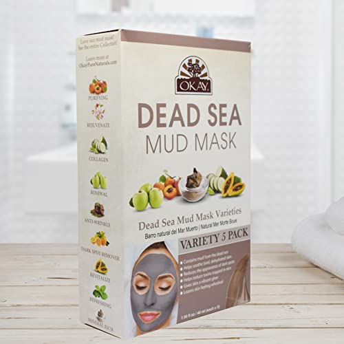 OKAY | Кална маска от Мъртво море - Разнообразни опаковки | За всички типове кожа | Овлажнява | Подхранва | Възстановява | 5 опаковки от 1,5 грама всяка