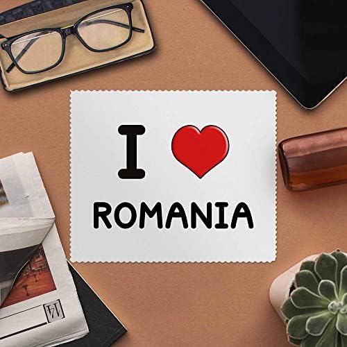 Azeeda 2 x Кърпички за почистване на лещи и очила от микрофибър I Love Romania (LC00017472)