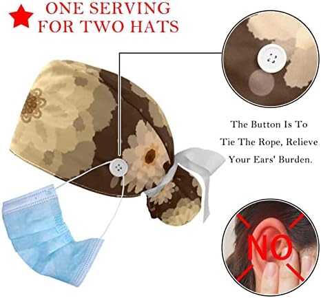 2 Опаковане на Работни шапки за еднократна употреба с пуговицей и тренировъчната лента, Каубойски Шапки с Регулируем