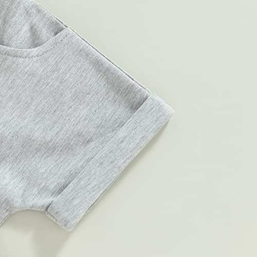 Xiaodriceee / Лятна тениска с къси ръкави и писмото принтом за малки момчета + Ежедневни Панталони, Комплект Дрехи
