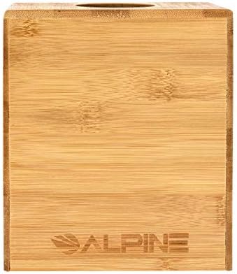 Alpine Industries Дървена Бамбук Квадратна Капак кутии за Салфетки - Екологично Чист, Прибиращи Кубичен Диспенсер -