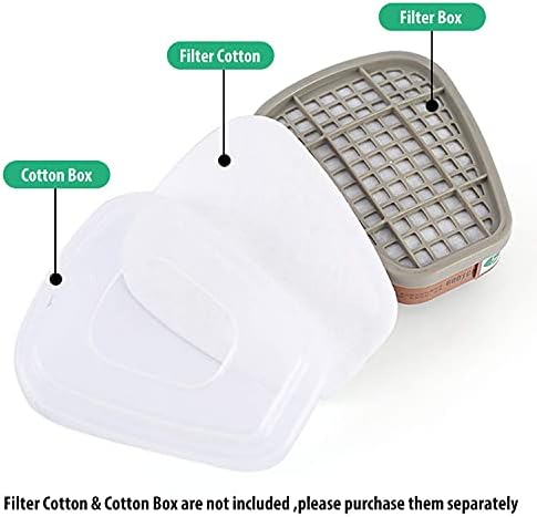 Смяна на филтърни касети 6001 за газ на респиратор - Филтри с активен въглен, Защитени от прах, органични изпарения, цветен