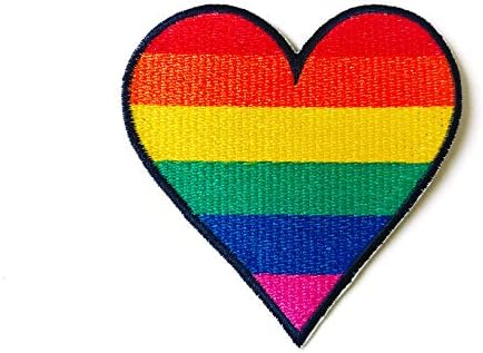 TH Rainbow Сърце Peace Цветна Апликация, Бродирани Пришитыми Железни Ивици за Раници, Дънкови Якета, Дрехи