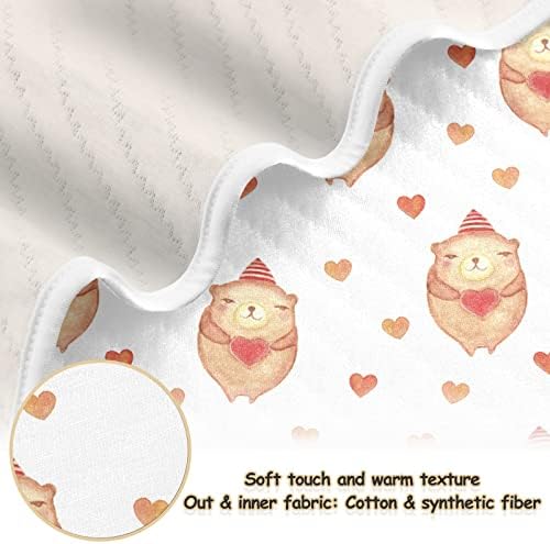 Пеленальное Одеяло с Красиви Сърца Groundhog, Памучно Одеало за Бебета, Като Юрган, Леко Меко Пеленальное одеало