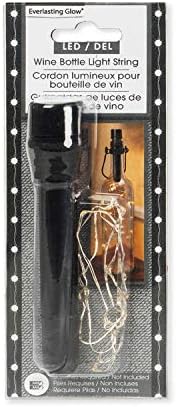 Светлинна Венец с черна Тапа за бутилки Gerson Company 5,2 H, работеща на батерии, 6 бр.