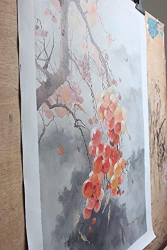 Изобразително изкуство дърво райска ябълка оригиналната живопис с маслени бои върху платно естествени диви плодове, Ръчно