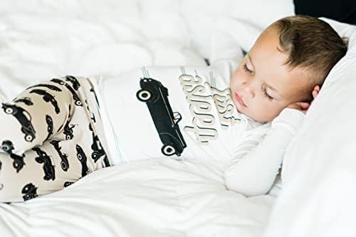 Пижамный Комплект с дълги Ръкави KicKee Pants Graphic Tee, Супер Мека Облегающая Пижами за деца