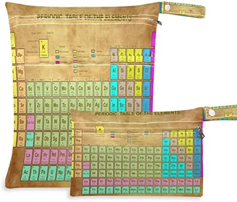HUXINO Водоустойчив Мокри и Сухи Чанти Периодичната Таблица на Химичните Елементи, Детски Тъканни Чанти за Памперси,
