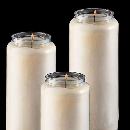 Свещи Tribello 9 Day, 10 x - 7-цолови Бели свещи за поминок, Молитвените свещи, декор за партита и аварийни