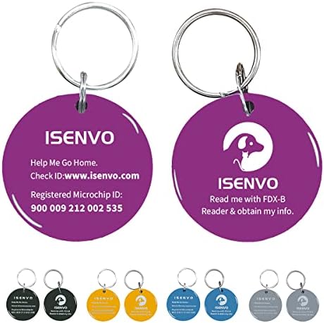 Идентификация етикет ISENVO за домашни любимци с микрочипом вътре, лесна идентификация етикет за кучета и Котки, Водоустойчив