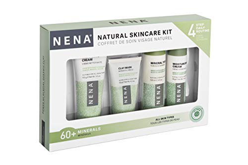 Натурален комплект за грижа за кожата на NENA | 4 предмет за ежедневна грижа за кожата на жените и мъжете - за суха, мазна,