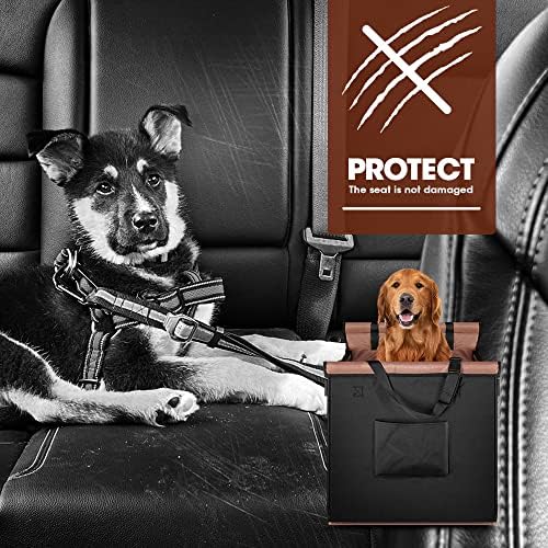 Столче за кола за Голямо Куче ANZOME с Колан за Безопасност и Странична Чанта За съхранение