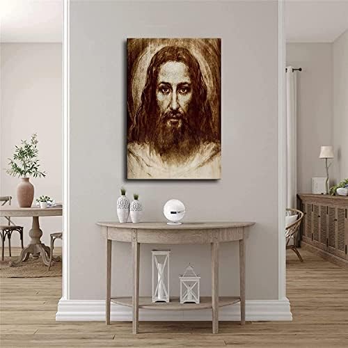 Плакат с изображение на плащаницата от торино Исус - Декор на стената на Исус - Стенен Арт Принт с изображение на Исус Христос
