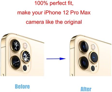 3 бр./компл. Подмяна на седалките за обектив на задната камера за iPhone 12 Pro Max (6,7 инча), защита от драскотини
