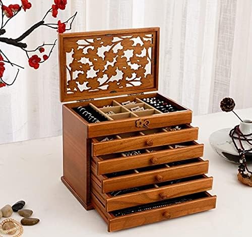 Anncus Clover ковчег за бижута от дърво в ретро стил, голям многослоен сватбен подарък органайзер за грим, кутия за съхранение