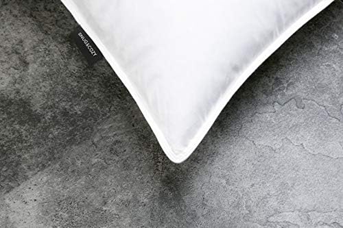 Удобни възглавнички от сиво гъши пух за сън (2 опаковки) - Стандартен размер (20 х 26 см), пълнеж от гъши пух, калъф от