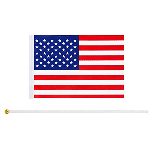 Tovip 25 pack Флаг-пръчка СЪЕДИНЕНИ Американски Ръчен Мини-Флаг на САЩ Энсин САЩ Ръчни Знамена-Пръчки Банер Ръчно Флаг