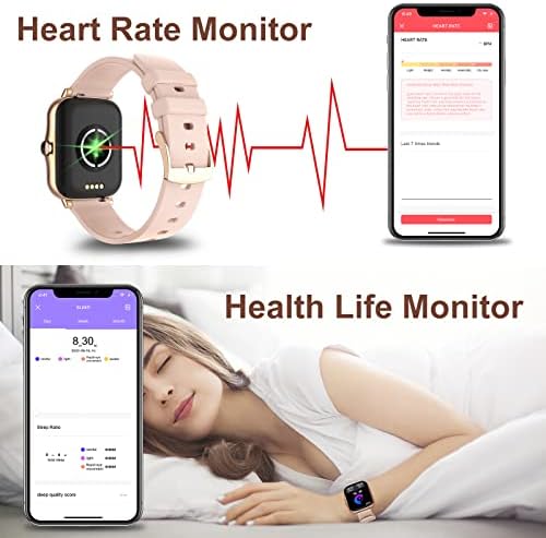Смарт часовници Avxtc (обаждане /текст/ сърдечната честота), 1,70-инчов HD smart-часовници с пълен сензорен екран за мобилни телефони с Android и iOS, който е Съвместим с тракера ф