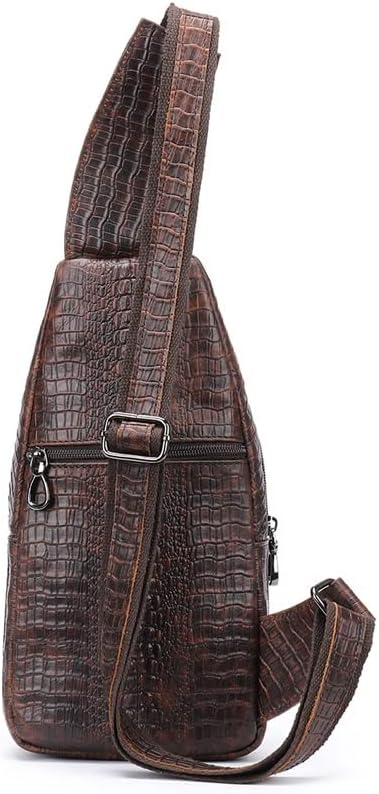 KFJBX Кожена раница-прашка, Нагрудная чанта с множество джобове, раница през рамо, Мъжка чанта през рамо, Реколта нагрудная чанта (Цветът на: E, размер: 31 * 5 * 16 см)