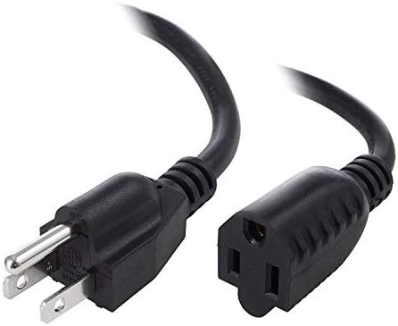 Удължителен кабел за захранване eDragon, Черен, от NEMA 5-15 P до NEMA 5-15 R, 13 Ампера, 16 AWG, 3 Метра