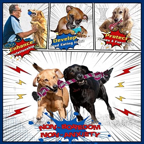 Zeaxuie Тежки Различни детски играчки за дъвчене за кучета за агресивни жевателей - 9 опаковки комплектът включва