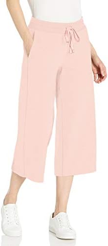 Дамски Съкратен спортни панталони Essentials от френски бадем хавлиени руно с широки штанинами
