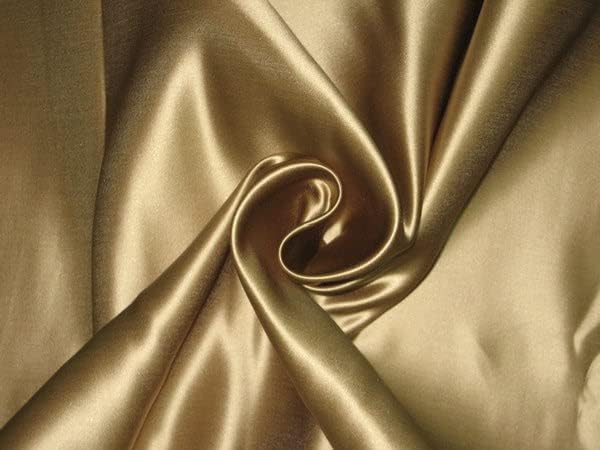 Коприна холандска сатен е тъкан, взаимозаменяеми златен и бял цвят злато 66 мм, ширина 54 в двора