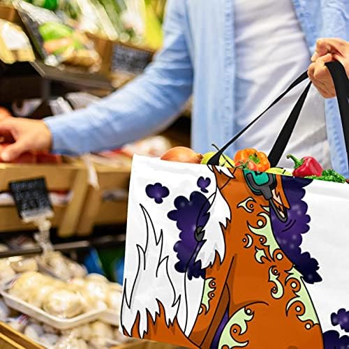 Множество Сгъваема Здрава Чанта за пазаруване в хранителни магазини LORVIES с цветя и Пеперуди - Тежки Голяма Структурна
