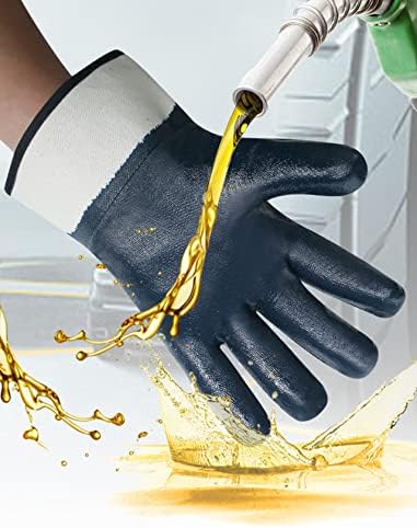 Ръкавици Маслоустойчив VCNDISU Ръкавици за транспортиране на масла и контакт с масло Универсални (4 двойки) Blue