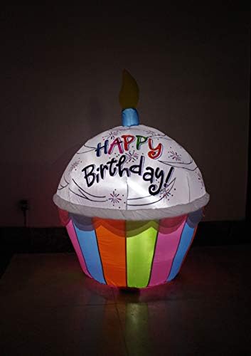 Сладък Надуваем Cupcake честит Рожден Ден на височина 4 Фута със Свещ, Надувное Вечер, Украса за парти на Открито, за Начало