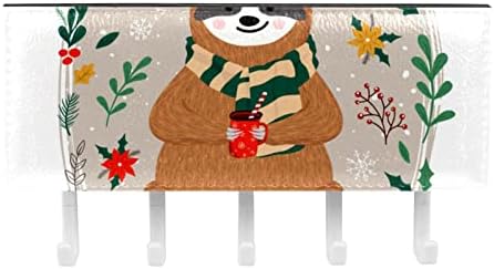 Сладък Коледен Ленивец Цвете Багажник-Органайзер с 5 Куки, Монтиране на Багажник за Баня, на Кухненски Рафт, богат на