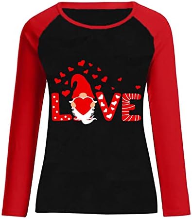 Дамска Риза в Свети Валентин със Забавни Две Джуджетата, Тениски Raglan с Графичен Дизайн, Блузи с дълги ръкави в