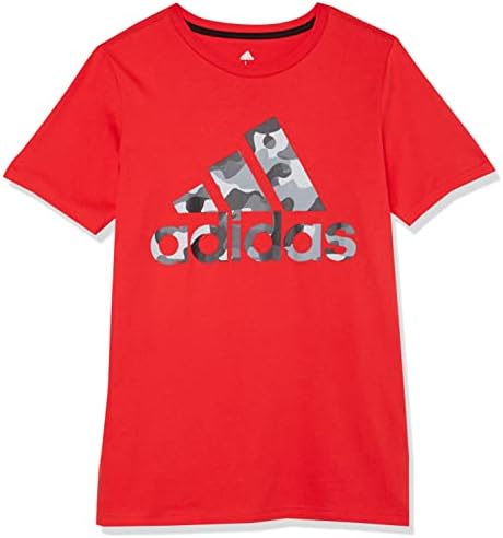 Памучен Камуфляжная тениска с логото на Bos за момчета адидас с къс ръкав