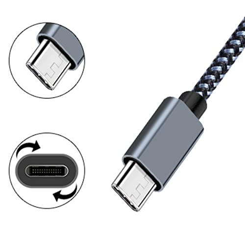 USB кабел Type C, 2 броя USB Кабел C в найлонов оплетке, 3 метра на 6 метра Кабел за зареждане USB A-USB-Type C C Кабел за бързо зареждане (1 М и 2 м)