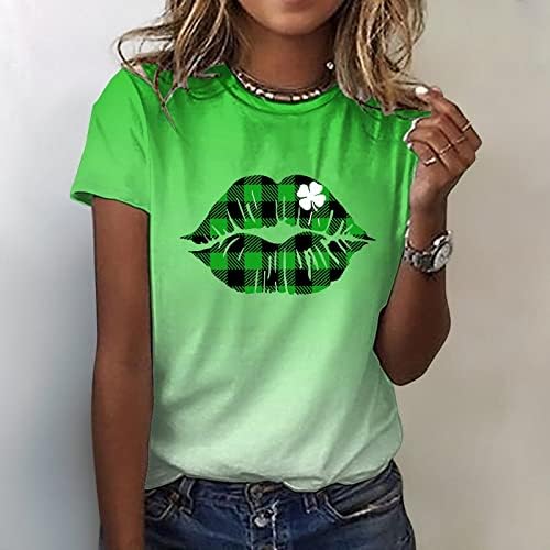 CGGMVCG Риза на Деня на Св. Патрик, Дамски Скъпа Риза, Отгоре с Къс Ръкав, Ежедневни тениски с Принтом, Зелени Ризи за Жени