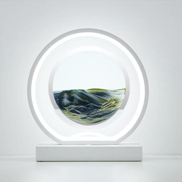JJRY Креативна Настолна лампа от Плаващи Пясъци -движещ Се Пясък, Художествена картина, 3D Пясъчен Часовник, Дълбоководно