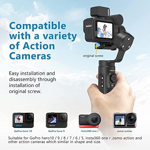 Кардан стабилизатор на екшън-камера INKEE Falcon Plus е Съвместим с GoPro Hero 11/10/9/8/7/6/5, OSMO Action,