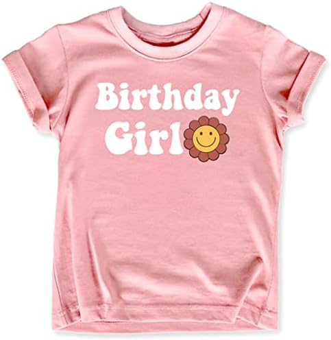 Тениска за Рожден Ден за малки Момичета, Къс Ръкав, Памучен суитчър на 1-ви, 2-ри, 3-ти Рожден Ден, Розов Топ