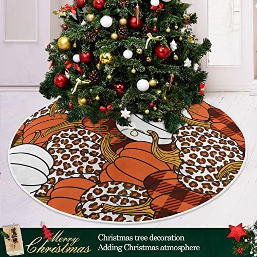 Oarencol Леопард Бъфало Тиква Коледна Елха Пола Есен Деня на Благодарността 36 инча Коледна Празнична Парти Коледа Мат