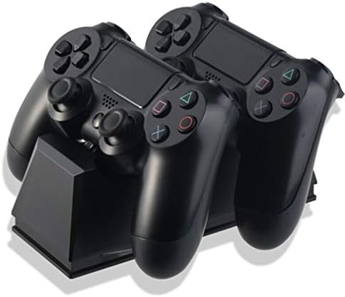 GJWHENS Зарядно устройство за контролер PS4, бързо зарядно устройство с две контролери с led индикатор за зареждане, докинг станция за зареждане на контролера за PS4/PS4 Slim/PS