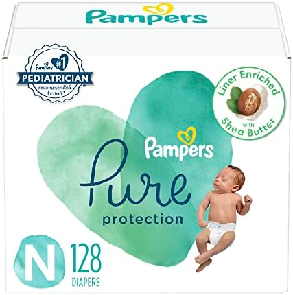 Размер памперси 0, брой 128 - бебешки пелени за Еднократна употреба Pampers Pure Защита, Противоалергичен, без мирис, в огромна