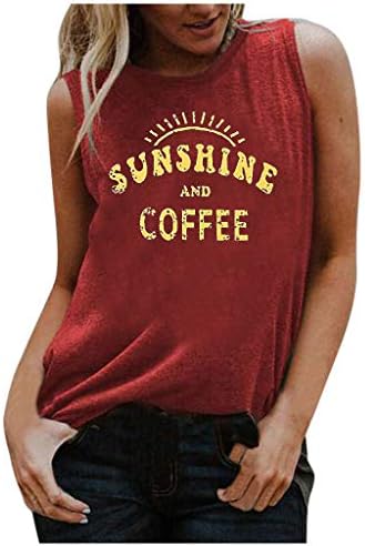 Тениски NEARTIME Sunshine Coffee за Жени, Всекидневни Жилетка с Къс Ръкав и Кръгло Деколте и Принтом, Свободна Туника, Потник, Блуза