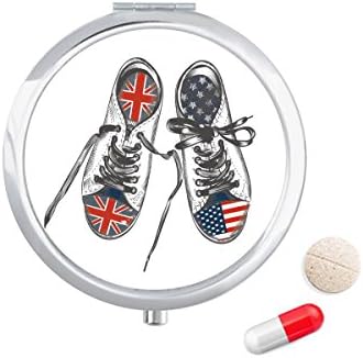 Парусиновая Обувки С Изображение на Знамето на САЩ, Калъф За хапчета, Джобен Кутия За Съхранение на Лекарства, Контейнер-Опаковка