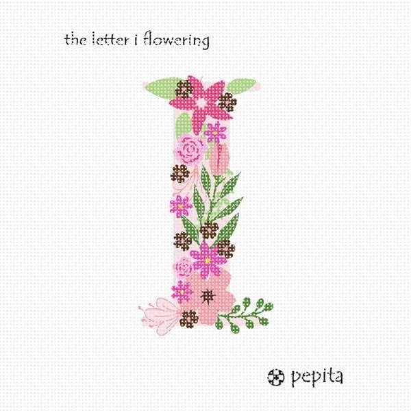 комплект за бродиране pepita: Буквата I Цъфтеж, 10 x 10
