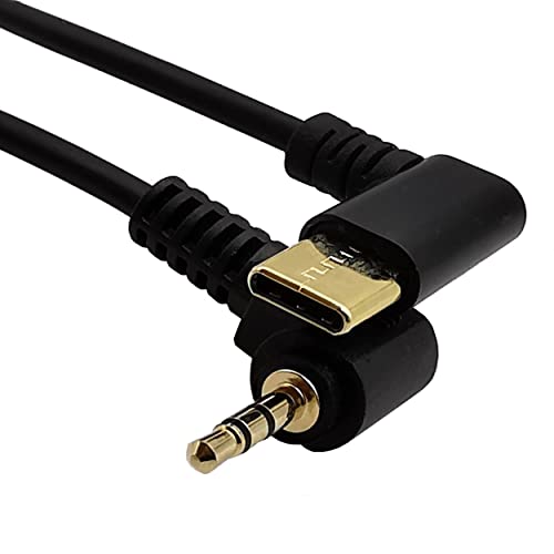 Аудио кабел Seadream USB C - 2,5 мм, двойно Ъглов USB кабел Type C-2.5 mm жак за слушалки и AUX, Позлатени, 30 см