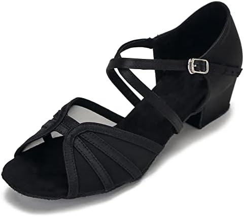 CLEECLI/ Обувки за Танци балната зала на ниски Обувки, Дамски Обувки За Практикуване на Латиноамериканска Салса, Обувки за Танци на ток 1,5 инча ZB14