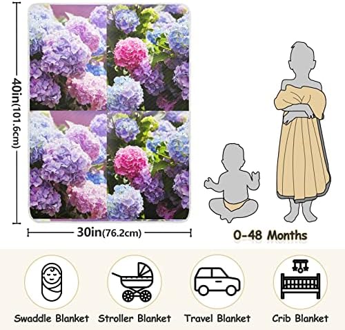 Пеленальное Одеяло Hydrangea Garden Blooms Памучно Одеало за Бебета, Като Юрган, Леко Меко Пеленальное одеало