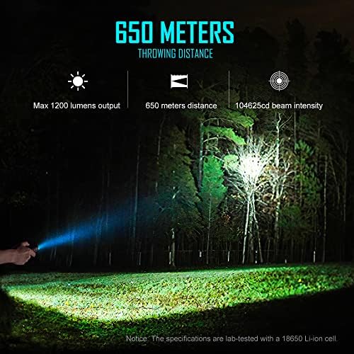 LUMINTOP AD01 Най-ярък EDC фенерче 1200 Лумена, разстояние на действие до 650 метра Мощен Компактен фенерче,