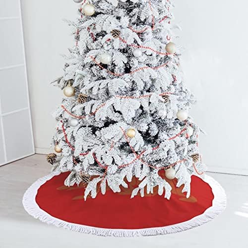 Пола-Коледна Елха с надпис California Text Bear за Празнични украси с Дантелен Пискюл