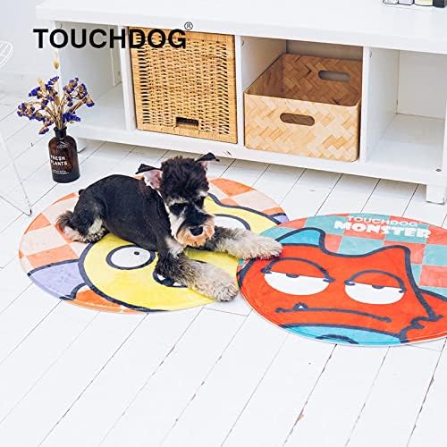 Подложка за кучета и котки Touchdog ® с мультяшными месо от раци-чудовища - Кръгли легла за кучета, Както за вътрешна, така и за употреба на открито - Подложка за домашни ?